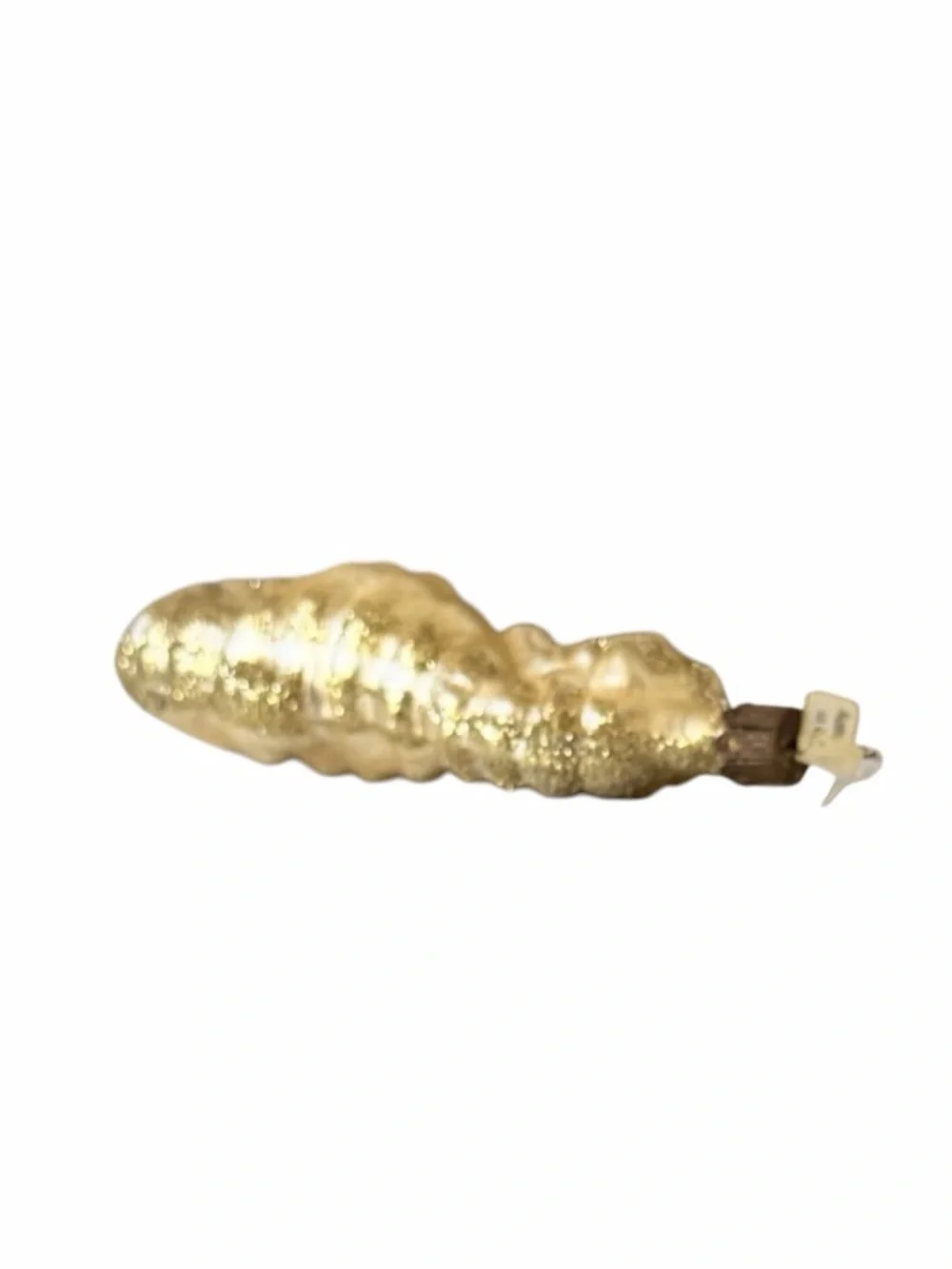 Set of 3 Neiman Marcus Metallic Gold Blown Glass Seahorse and Seashell Ornaments